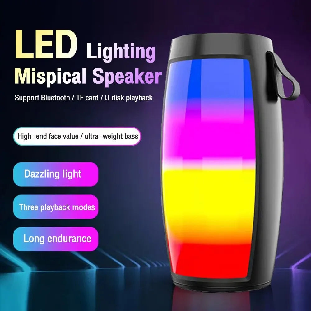 1202 Wireless Bluetooth Speakers Home Outdoor Portable Small Speaker Subwoofer Car Audio Bass MP3 Player Sound System LED Lights