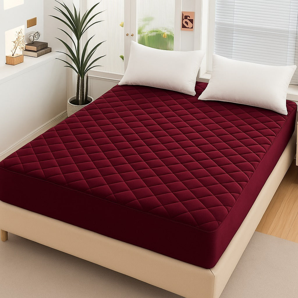 King Size Duvet Quilted Cotton Waterproof Mattress Protector Cover